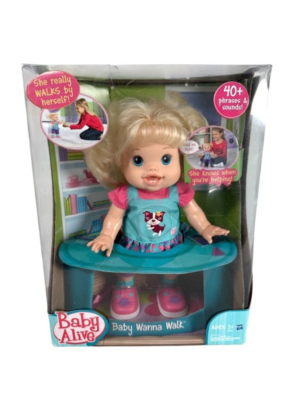 Vintage Hasbro Interactive Baby Alive Baby Wanna Walk Doll 2011 NEW